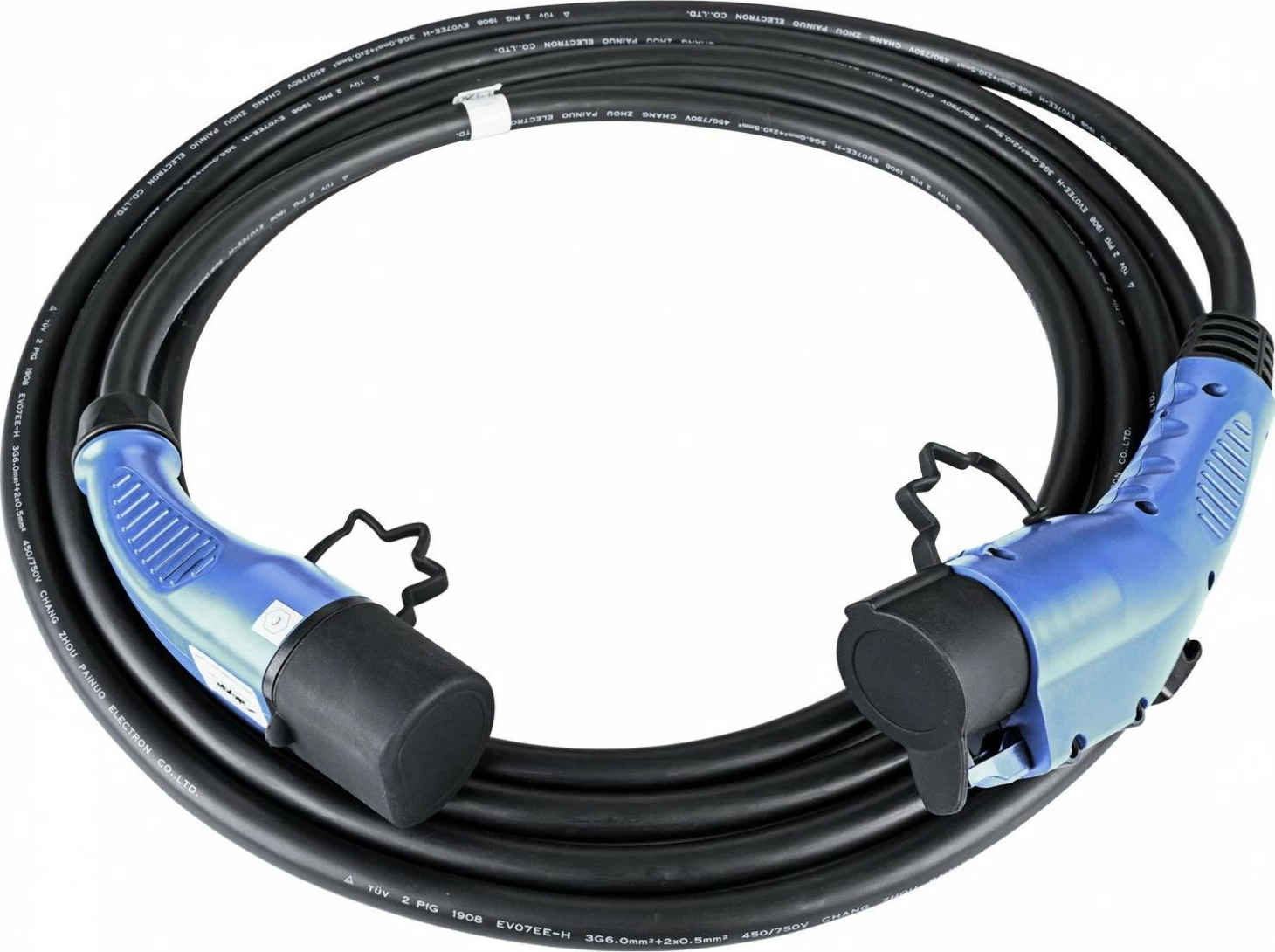 Kabëll karikimi veture elektrike Akyga AK-EC-08, Type 2/Type 1, 1-fazë, 32A, 7.2kW, 6m, zi-kaltër