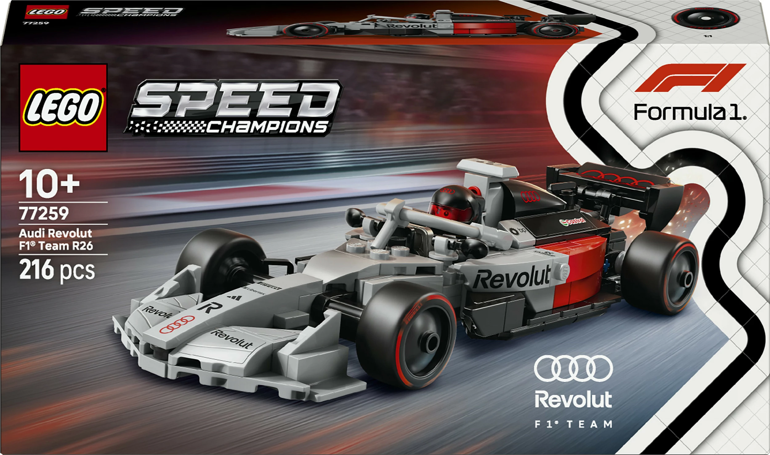 Set ndërtimi LEGO Speed Champions 77259 Audi Revolut F1 Team R26, 216 pjesë, multikolor