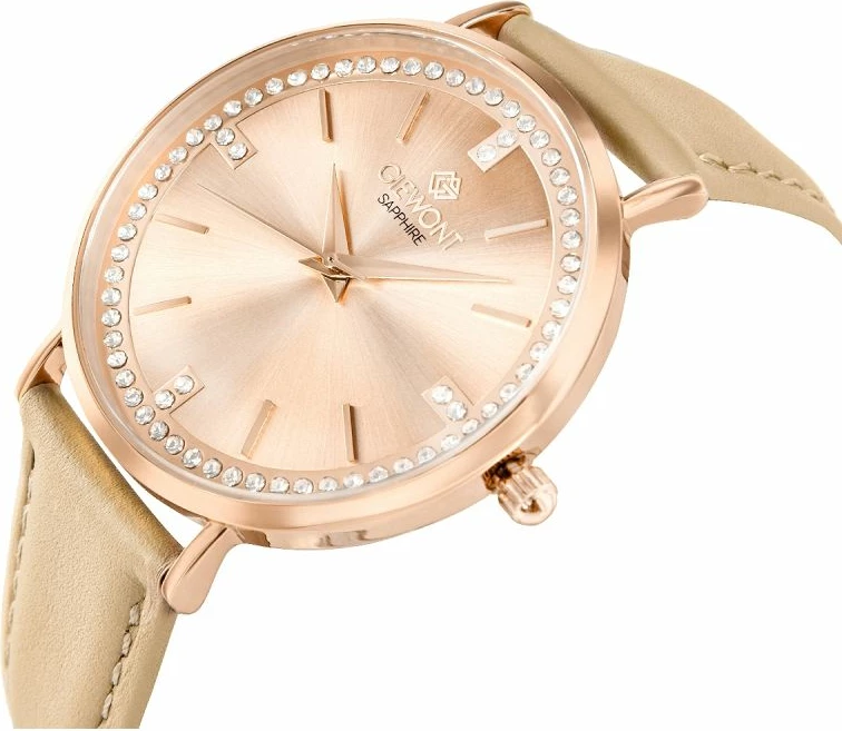 Orë dore femrash Giewont GW5390-A5, rose gold, rrip lëkure, set