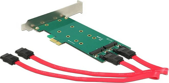 Kartë zgjerimi PCIe DeLOCK 2x M.2 Key B në 2x SATA, low-profile