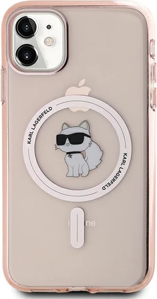 Mbështjellës Karl Lagerfeld IML Choupette MagSafe për iPhone 11/XR, rozë