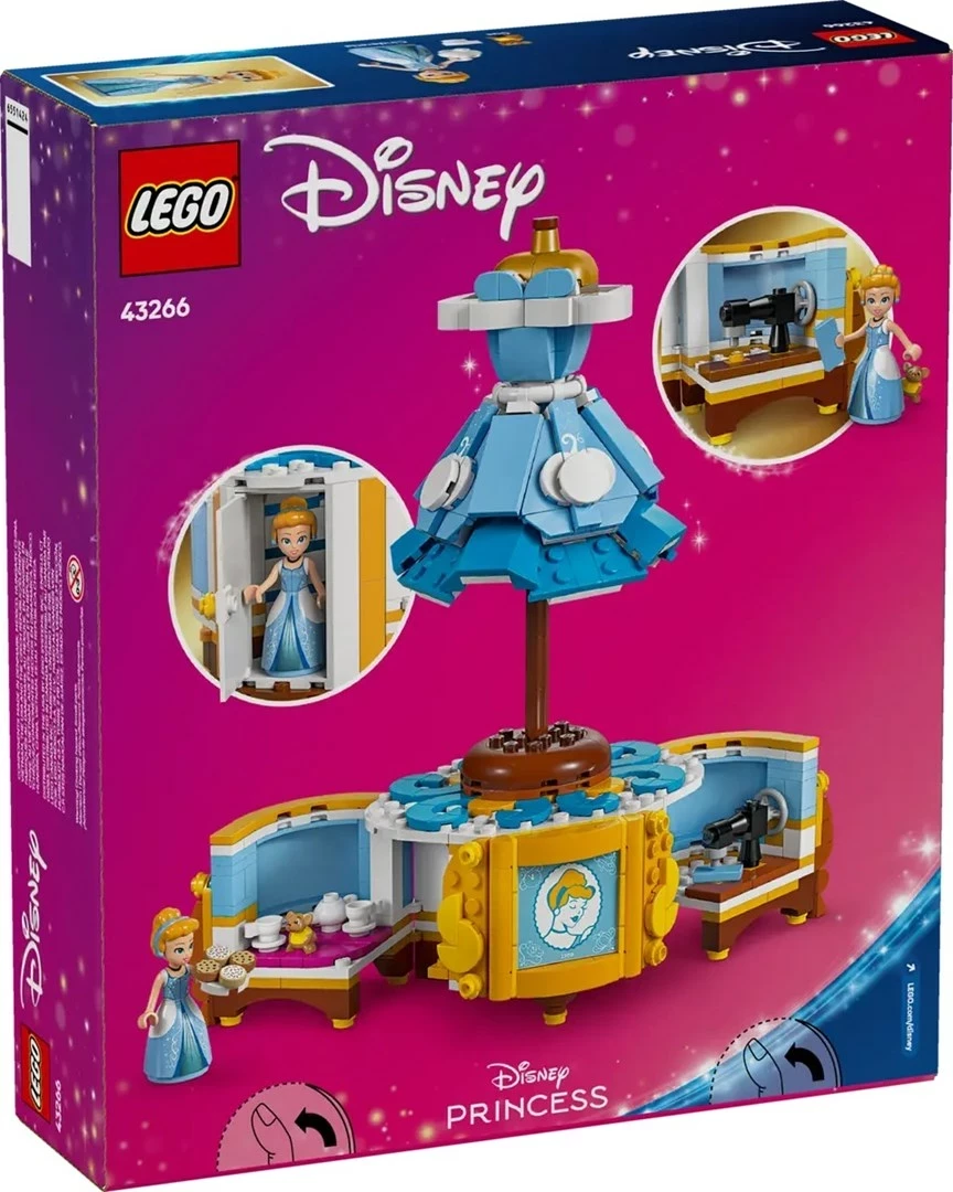 Set lodrash LEGO Disney 43266 Cinderella's Dress, me minifigurë, për fëmijë 9+
