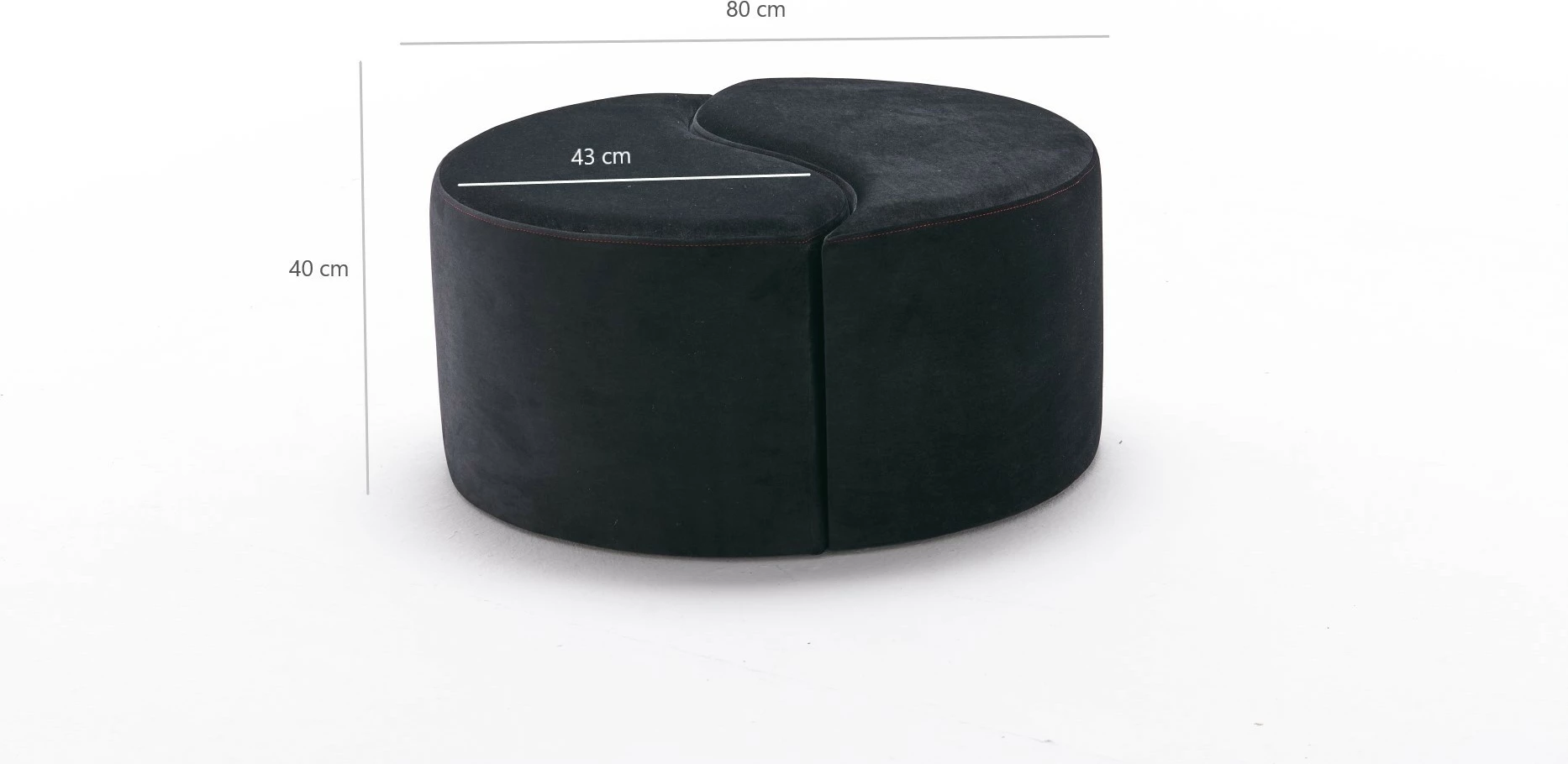 Puf Atelier del Sofa, Alis, ngjyrë antracit dhe rozë