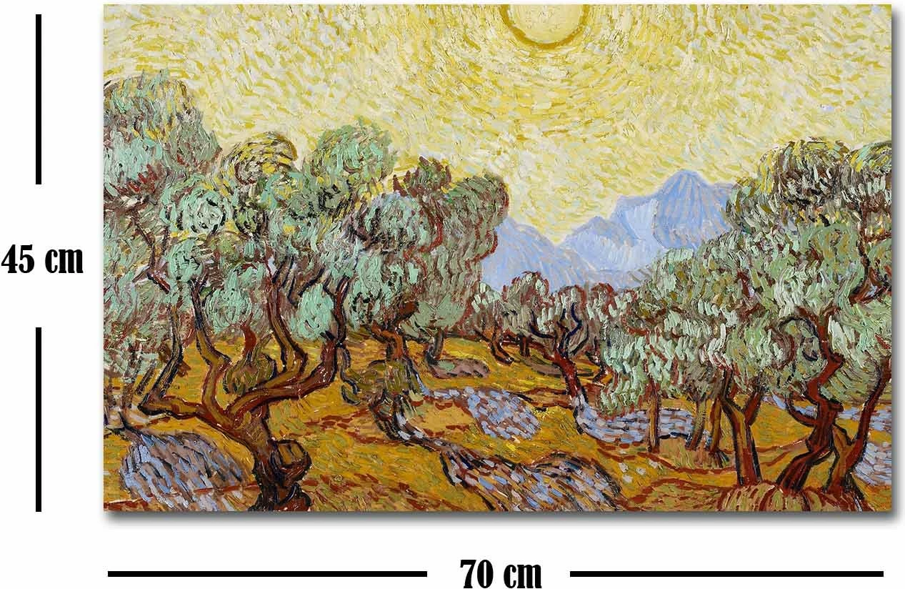 Pikturë dekorative në kanavacë, Wallity FAMOUSART-115, Van Gogh, Pemët e Ullirit 1889, shumëngjyrëshe, 45x70cm