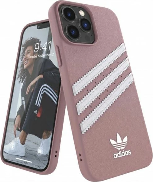 Mbështjellës Adidas OR Moulded Case PU për iPhone 13 Pro Max 6.7", rozë/bardhë