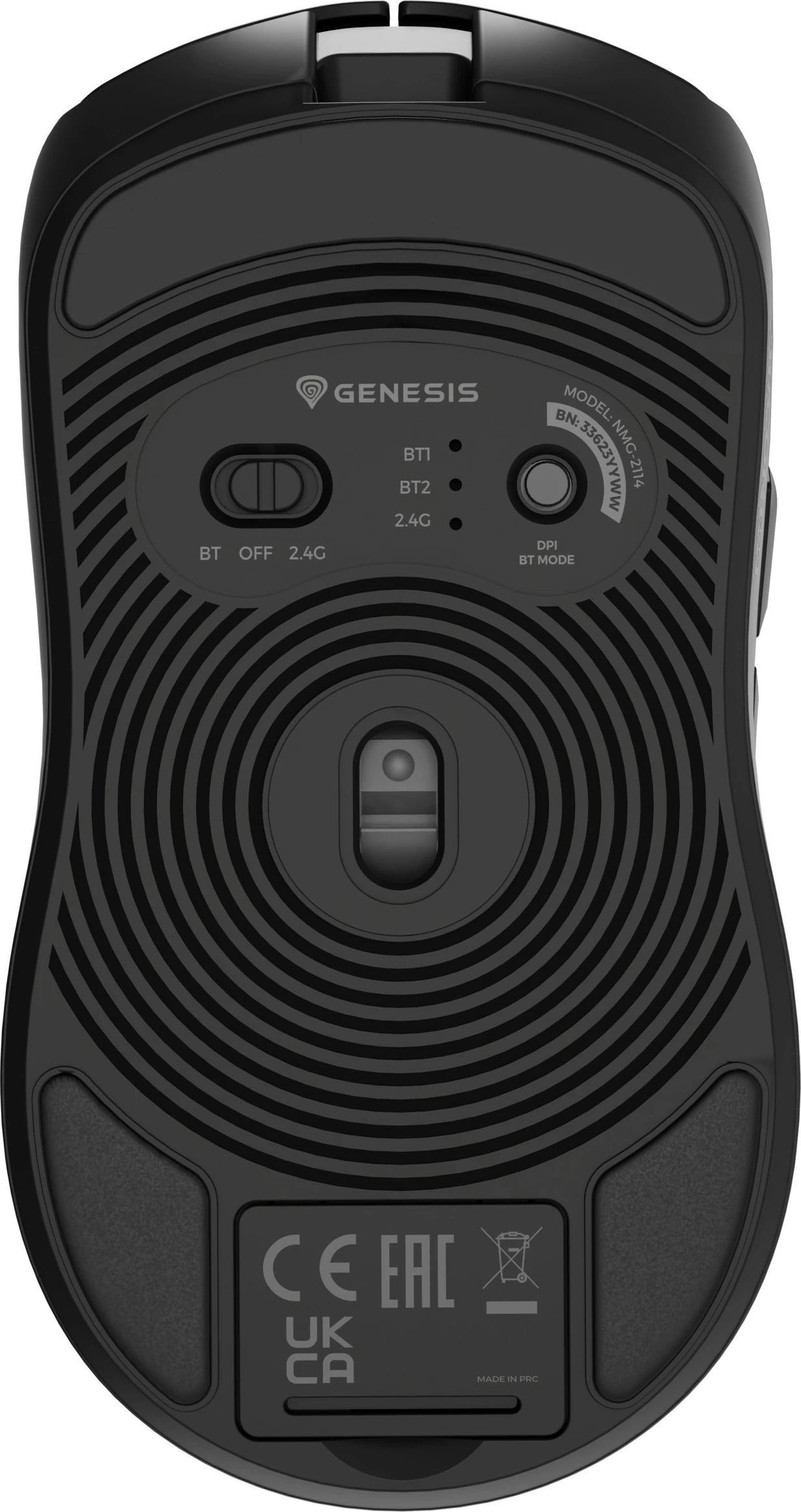 Maus gaming Genesis Zircon 500, wireless + Bluetooth + USB-C, 10000 DPI, i zi