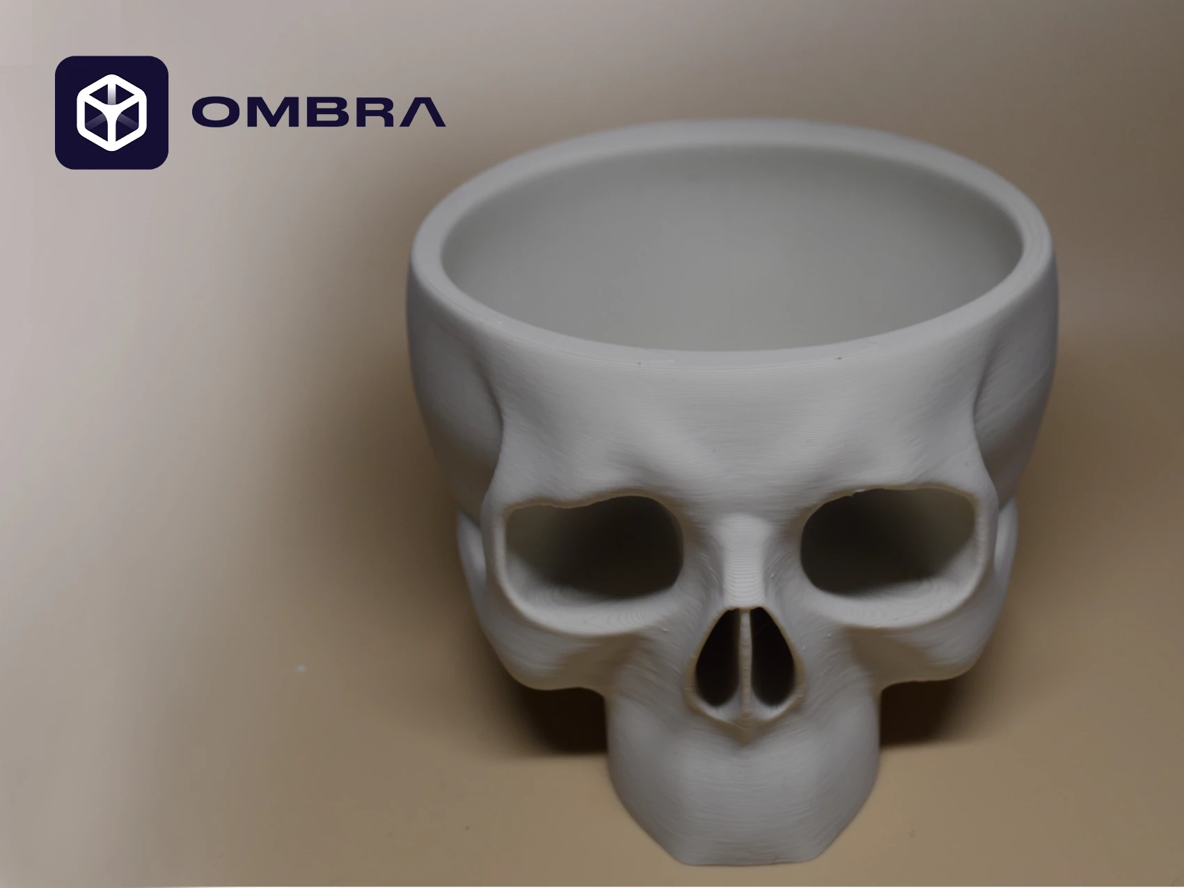 Mbajtëse Pjate në formë Kafke (Skull Bowl) - e bardhë