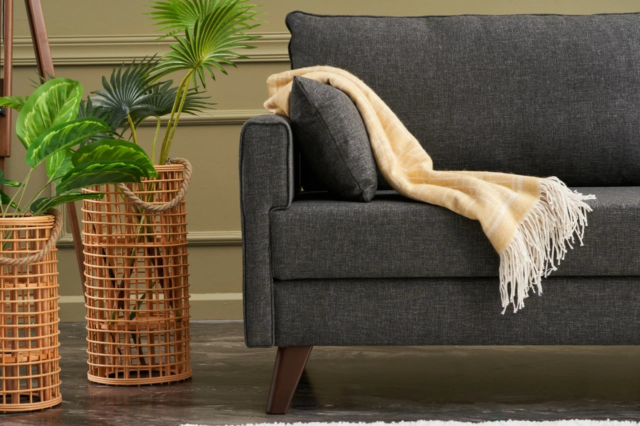 Krevat-sofë treshe, ngjyrë antracit, Bella Sofa Bed