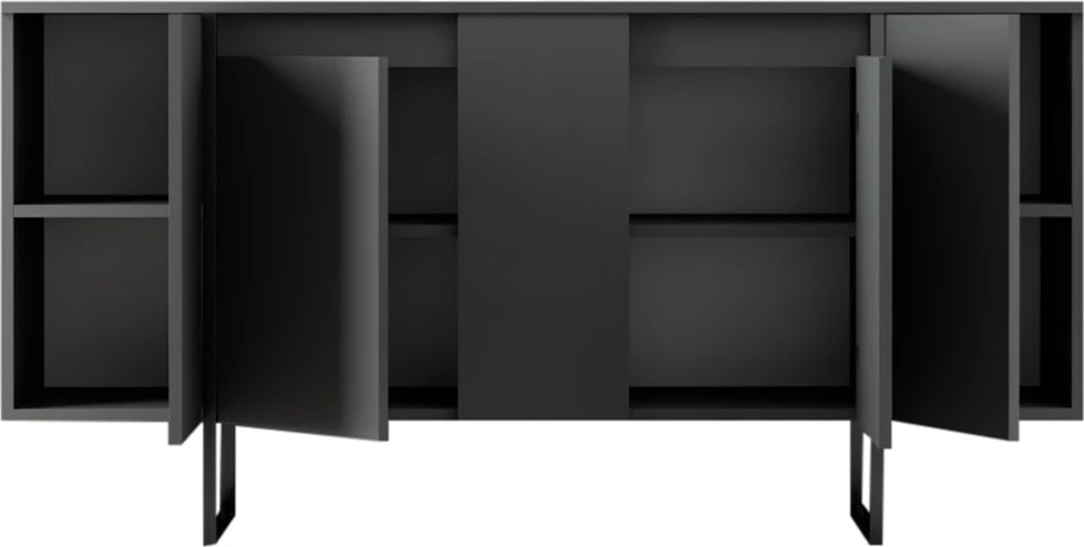 Konsolë moderne, ngjyrë antracit dhe e zezë, Skye Decor, 160x35x80 cm
