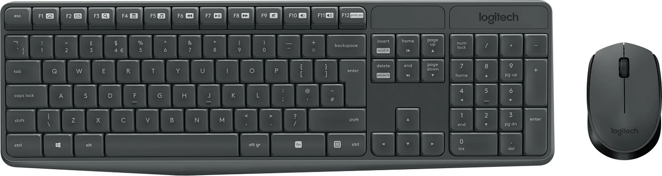 Tastierë dhe Maus Logitech MK235, Wireless, USB, AZERTY, Gri