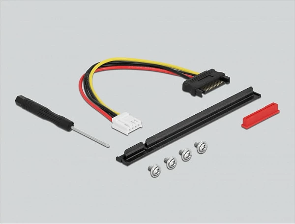 Adapter DeLOCK M.2 Key M në PCIe x16, NVMe, kabllo 20 cm, i zi