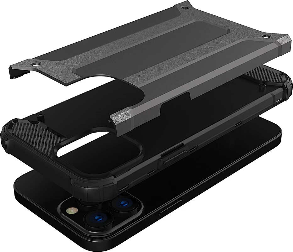 Mbështjellës Hybrid Armor Hurtel për iPhone 13 Pro, e zezë