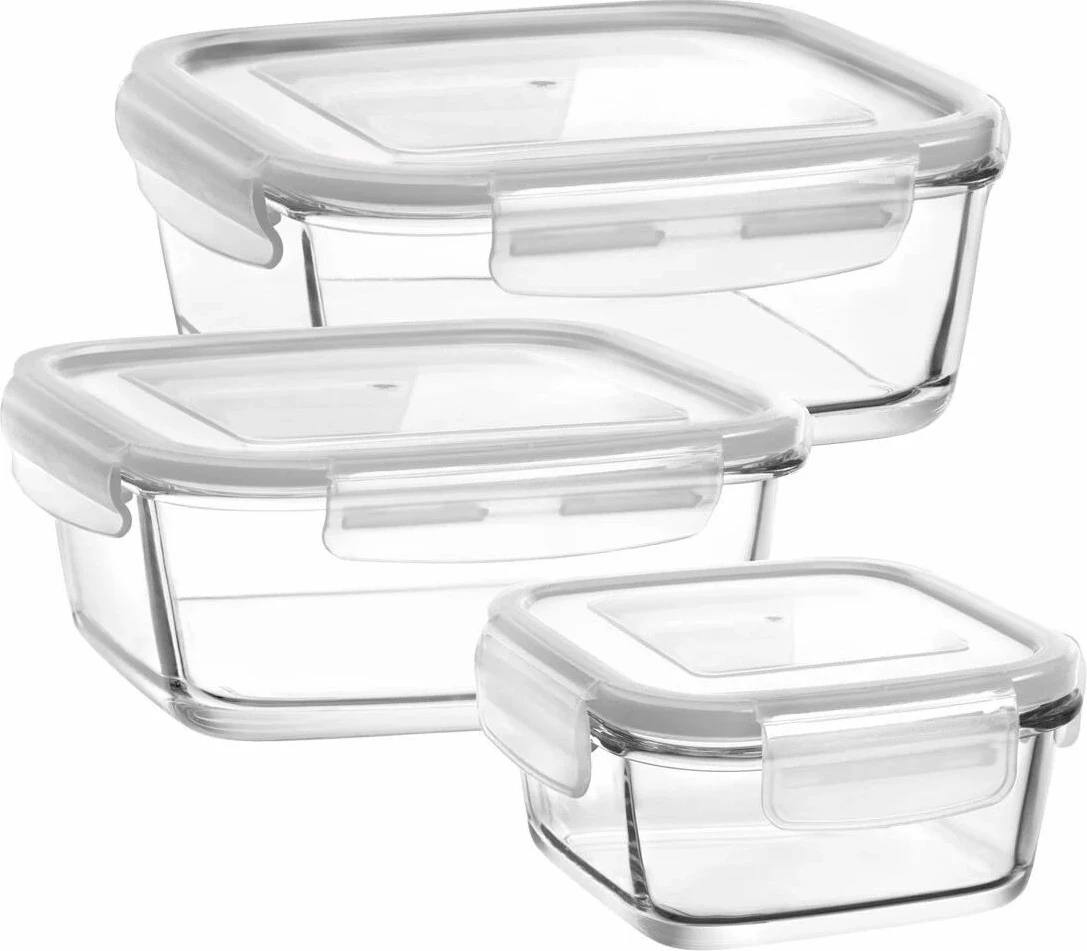 Set kuti qelqi për ruajtje ushqimi (3 copë), Hermia, LV-FRESCOS6