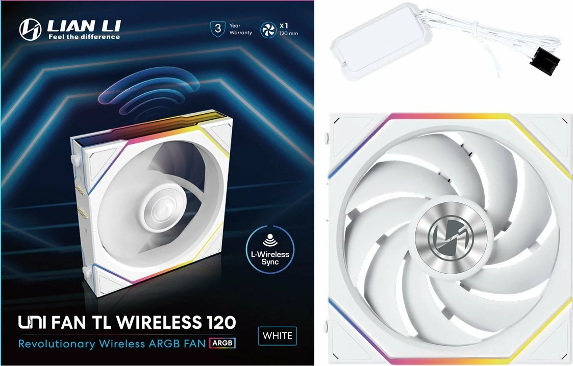 Ventilator PC Lian Li UNI FAN TL Wireless 120 (12TL1W1W) 120mm ARGB PWM, bardhë, 1 copë