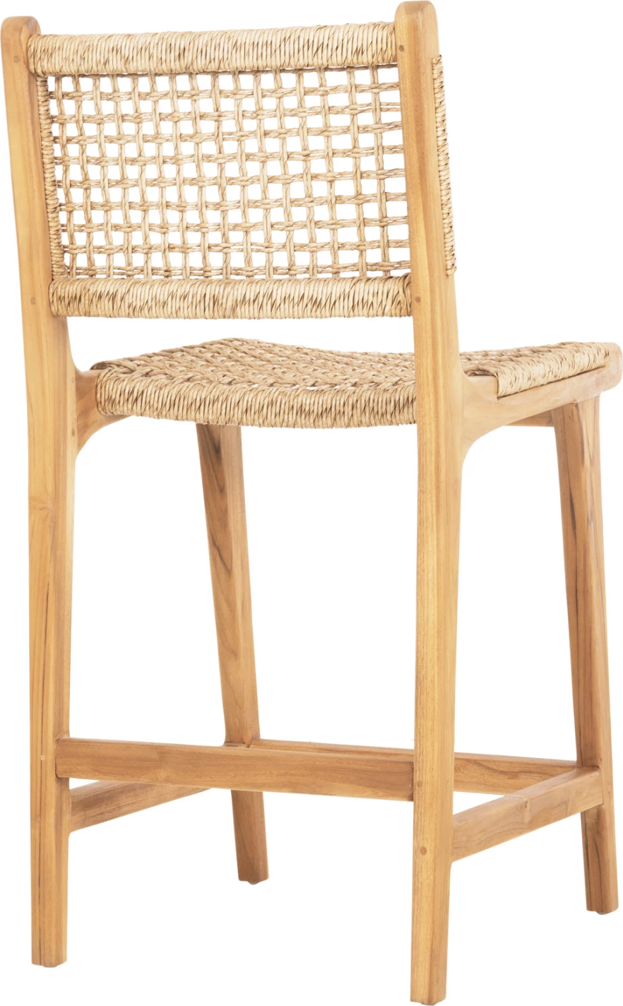 Karrige për bar me mbështetëse BORIS FH9381.11 dru tik & litar VIRO 46x53x96 cm