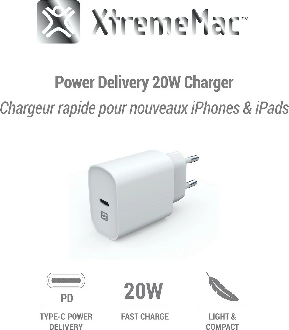 Karikues XTREMEMAC XWH-SPC-03, USB-C PD 3.0 20W, i bardhë