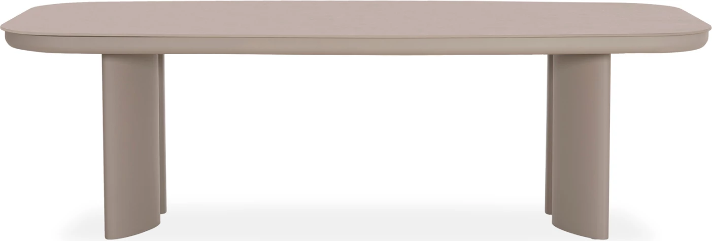 Tavolinë alumini për jashtë, ngjyrë bezhë, sipërfaqe Sintered Stone, 240x110x74cm