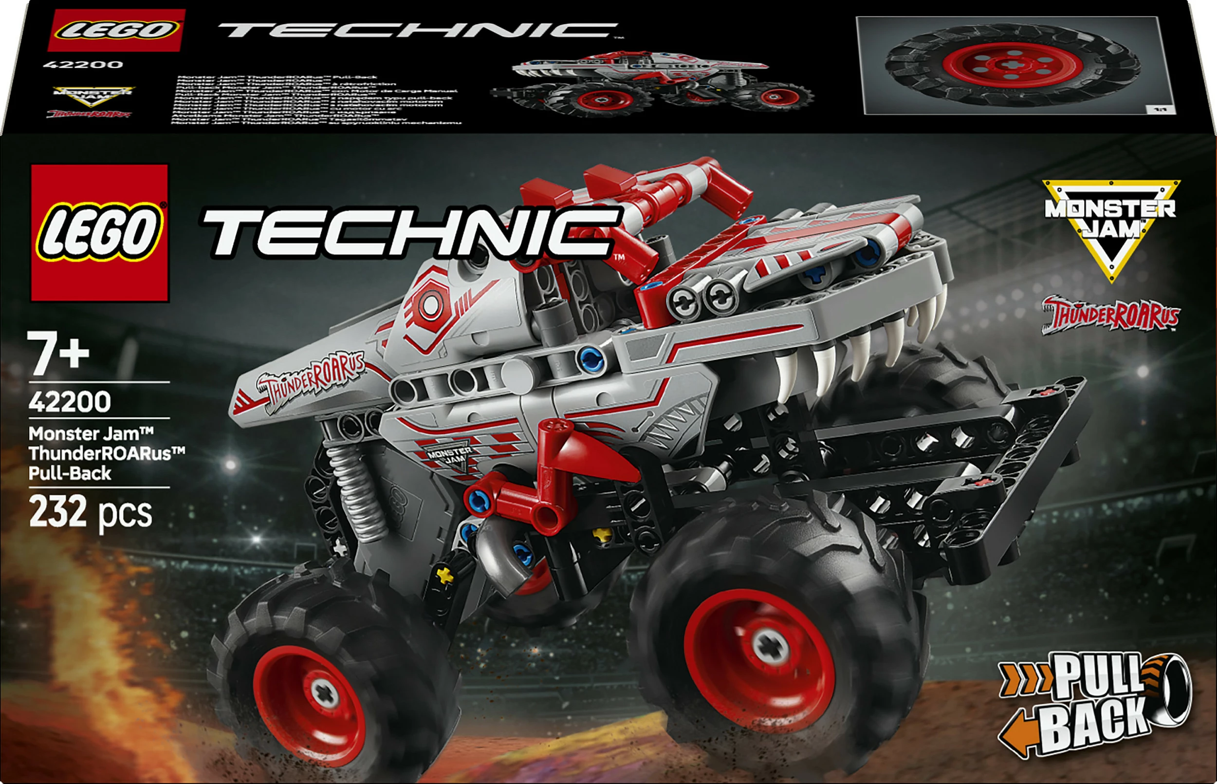 Set ndërtimi LEGO Technic 42200 Monster Jam ThunderROARus, 232 pjesë, multikolor