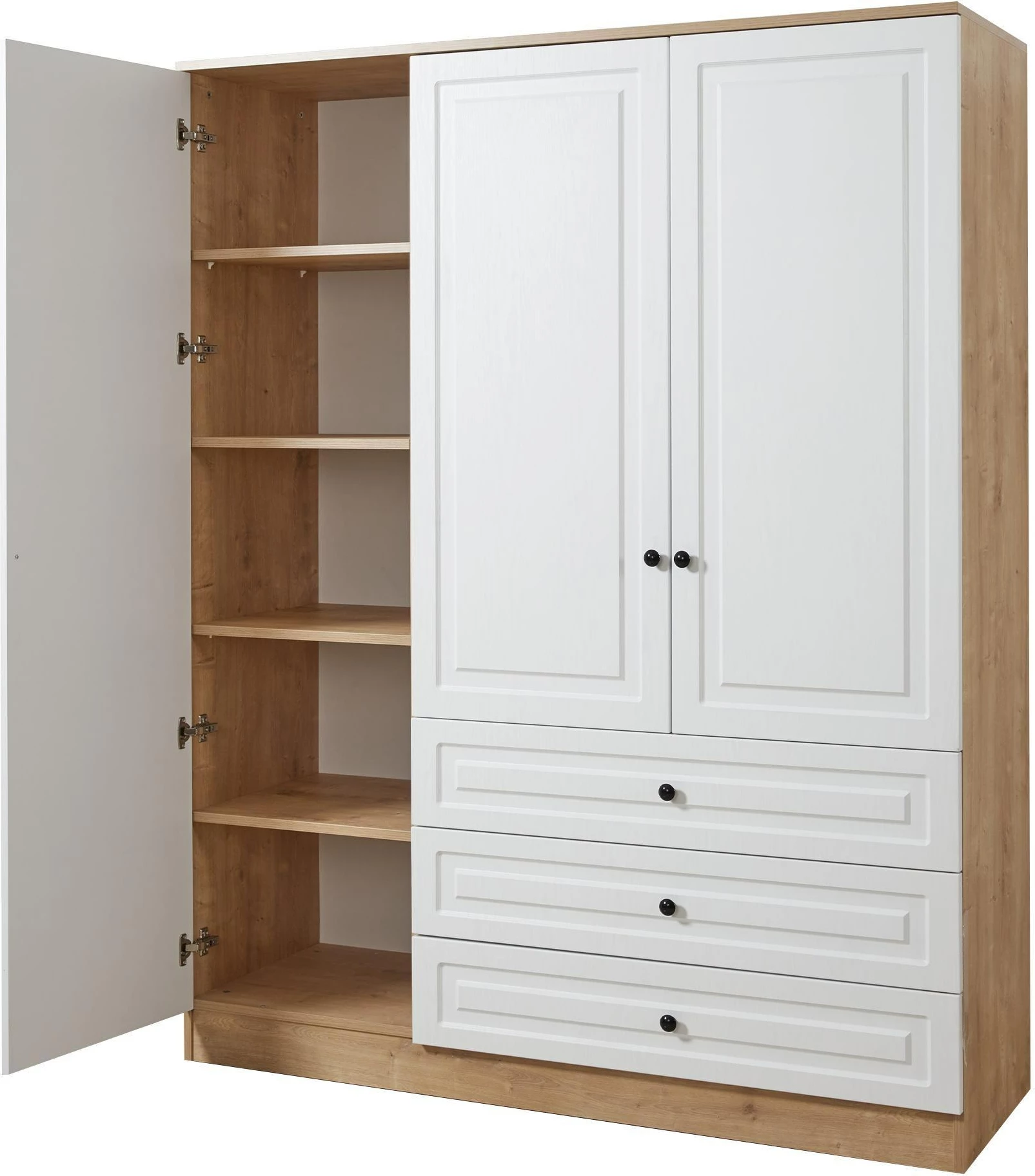 Dollap për dhomë gjumi, ngjyrë lis safir dhe e zezë, Skye Decor, Tuvalle 021