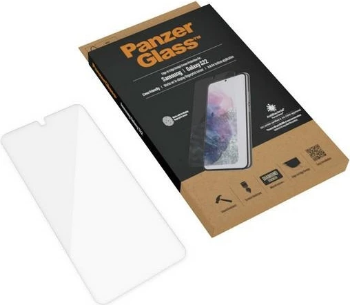Xham mbrojtës PanzerGlass E2E Microfracture për Samsung Galaxy S22, me kornizë të zezë