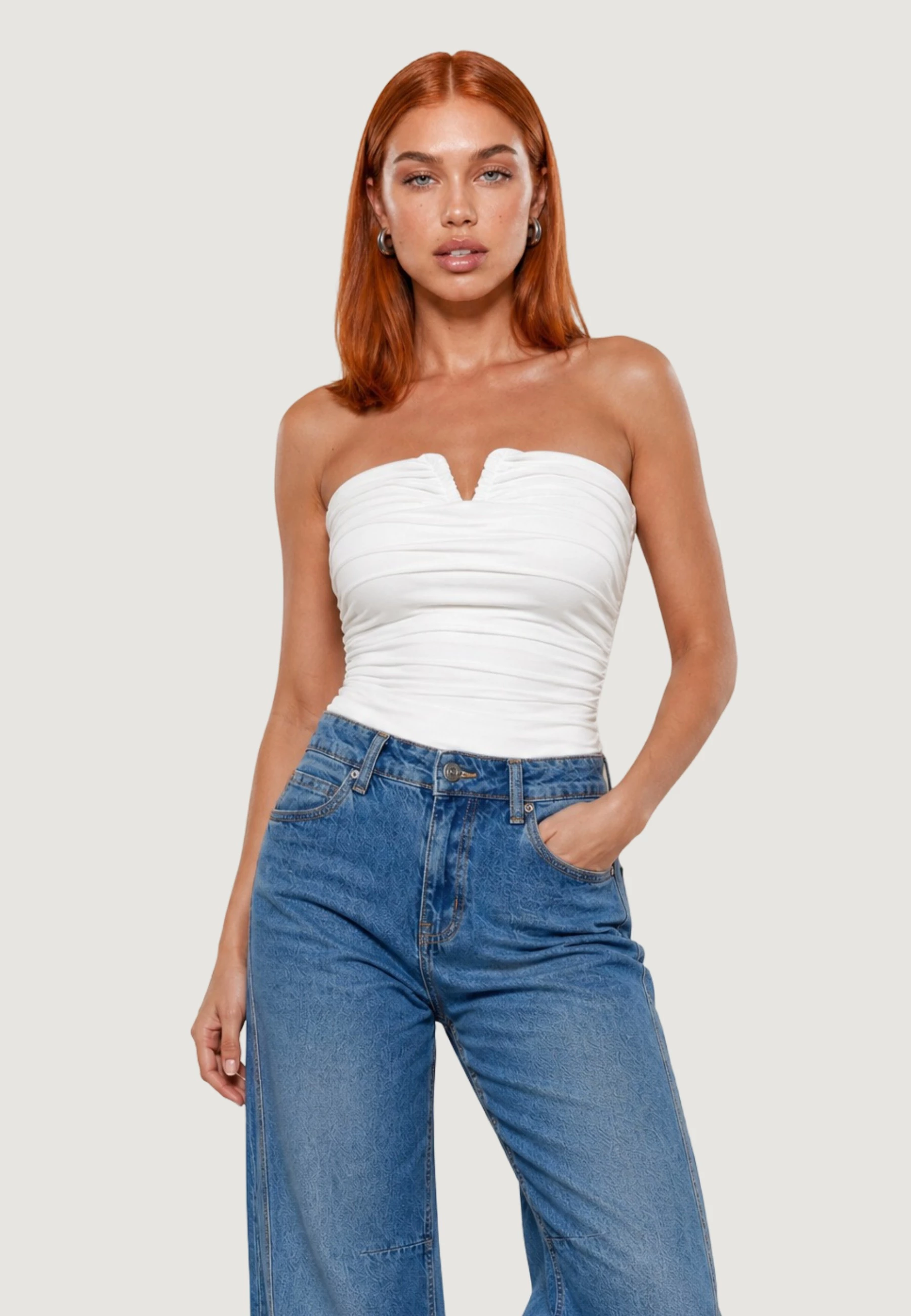 Bustier për femra I am BUSTIER CON, e bardhë