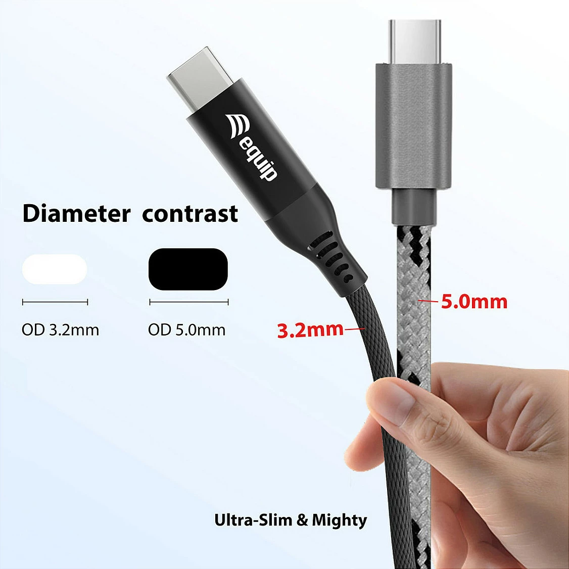Kabllo USB-C EQUIP 128389 USB4, C në C, 1.2 m, 40Gbps, PD 240W, 8K/60Hz, e zezë