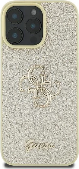 Mbështjellës Guess Fixed Glitter Big 4G për iPhone 16 Pro, Ari