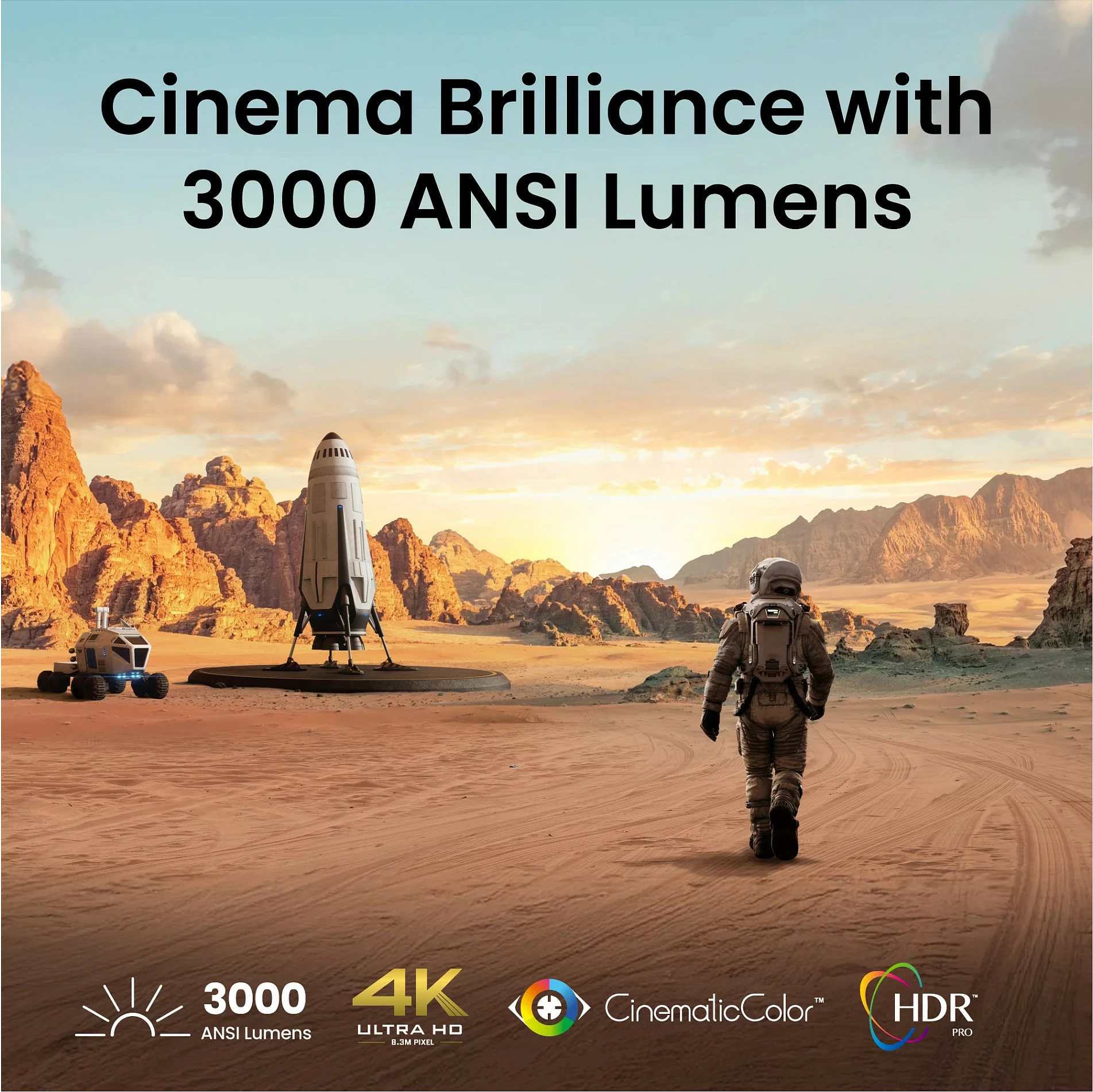Projektor BenQ TK705STi, UHD 4K, 3000 ANSI lm, Short Throw, Google TV, gri
