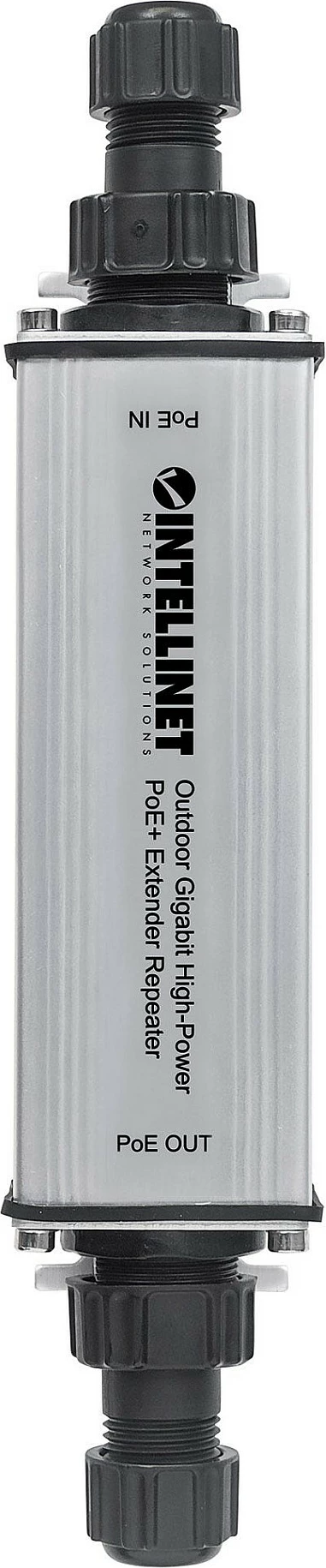 Zgjatues PoE+ Intellinet, Outdoor, Gigabit, High Power deri 100m, Zi/Gri