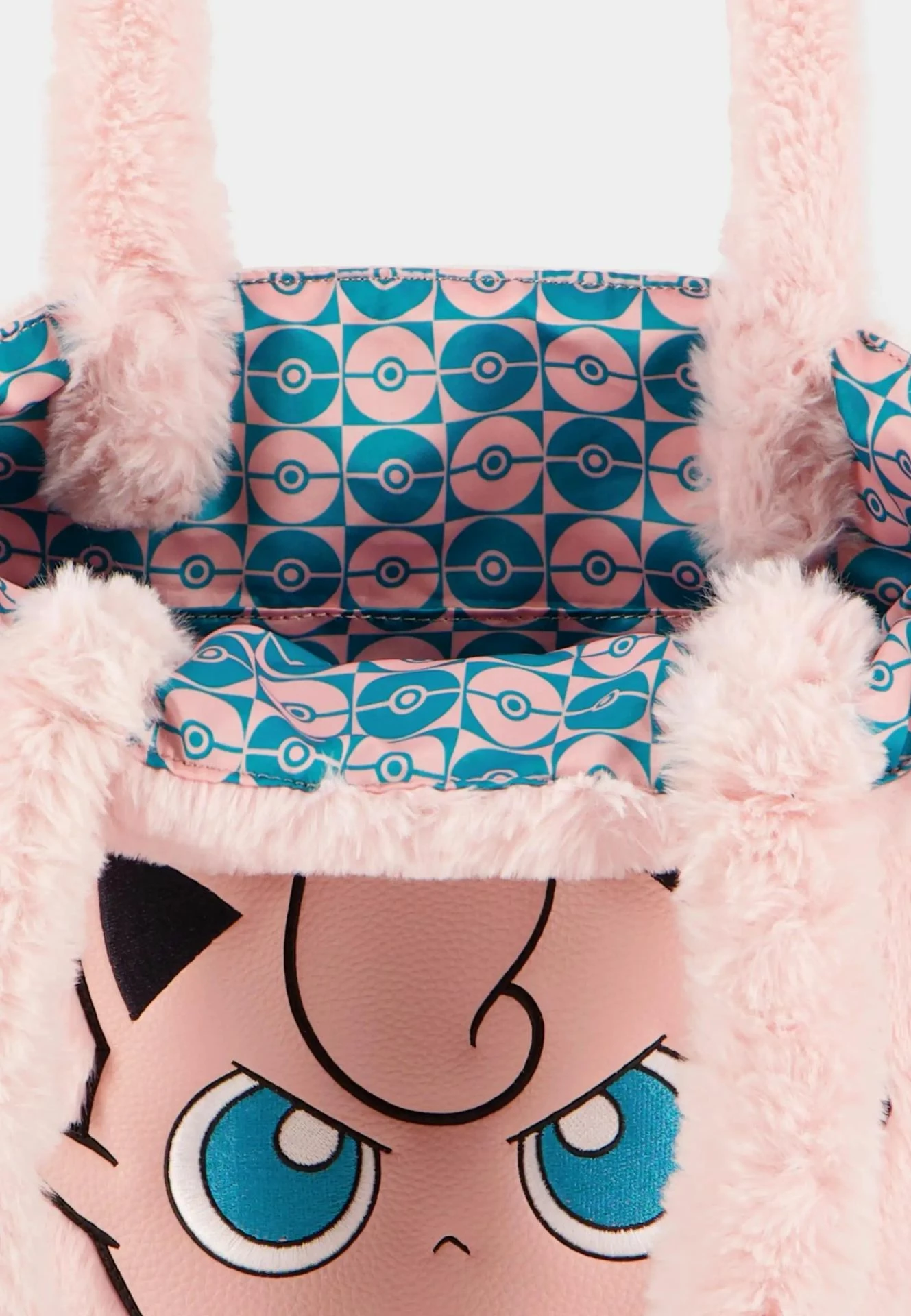 Çantë tote Difuzed Pokémon Jigglypuff, plush me qëndisje, rozë