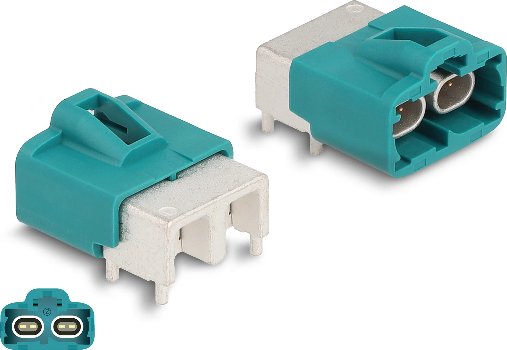 Konektor HDMTD i dyfishtë i këndshëm për PCB DeLOCK, 100 Ω, blu/argjendtë