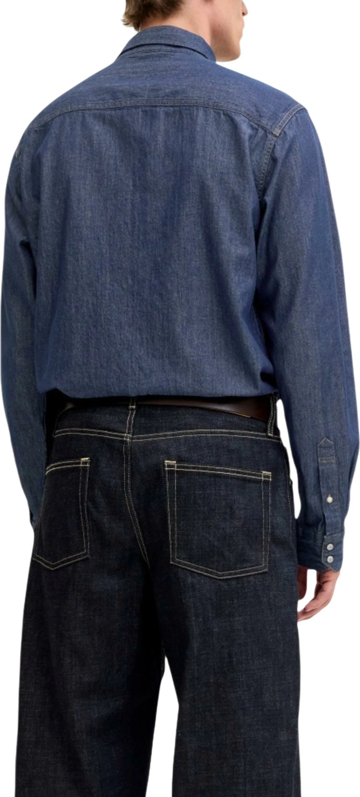 Këmishë për meshkuj Jack Jones JJESHERIDAN L/S NOOS, denim e errët [Madhësia: XXL]