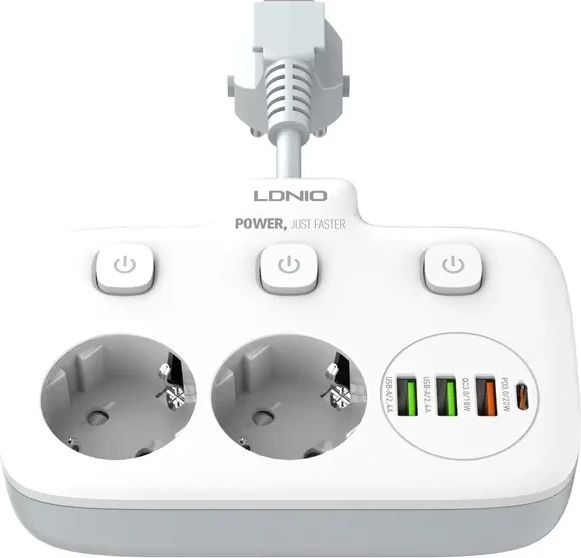 Prizë e rrymës Ldnio 2 AC Outlets Portable Electrical Extension Socket