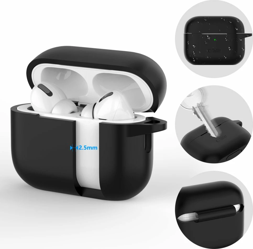 Mbështjellës Tech-Protect Silicone Hook për AirPods Pro/Pro 2, vjollcë