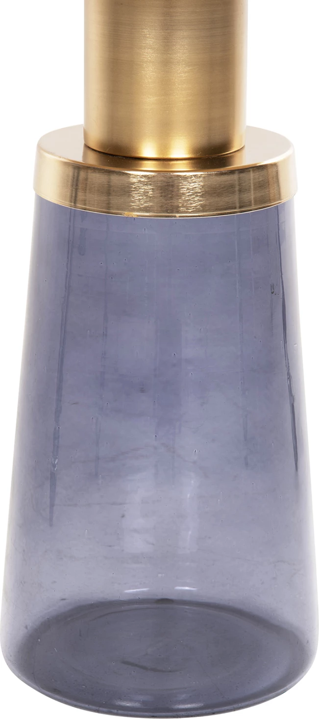 Tavolinë anësore BALLIN FH9725, xham blu-metal në ar Φ37,5x49,5H cm