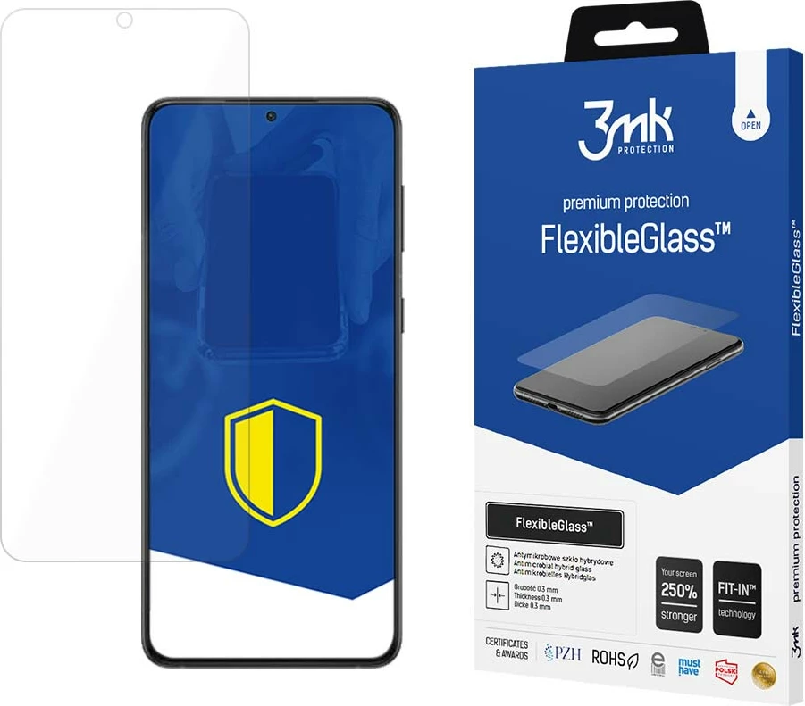 Mbrojtës ekrani 3mk FlexibleGlass për Samsung Galaxy S22, hibrid, transparent