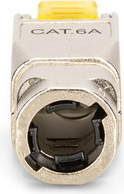 prizë modulare RJ45, Digitus DN-93638, Cat 6A PoE++ 10GbE, STP e blinduar, montim pa vegla me kapak vidash, metal, AWG 22-27