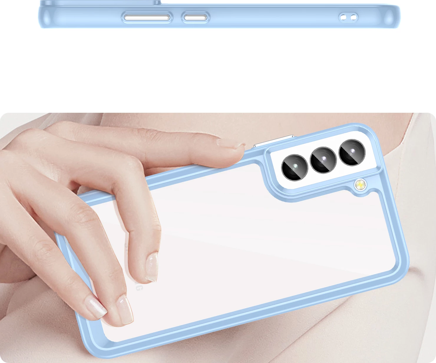 Mbështjellës Hurtel Outer Space Case për Samsung Galaxy S23+, kornizë xhel, kaltër