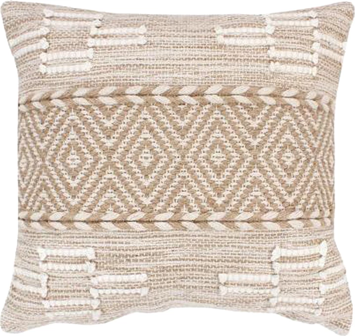 Jastëk Mitto Inart prej jute-pambuku, ngjyrë bezhë-bardhë, 45x45x2cm