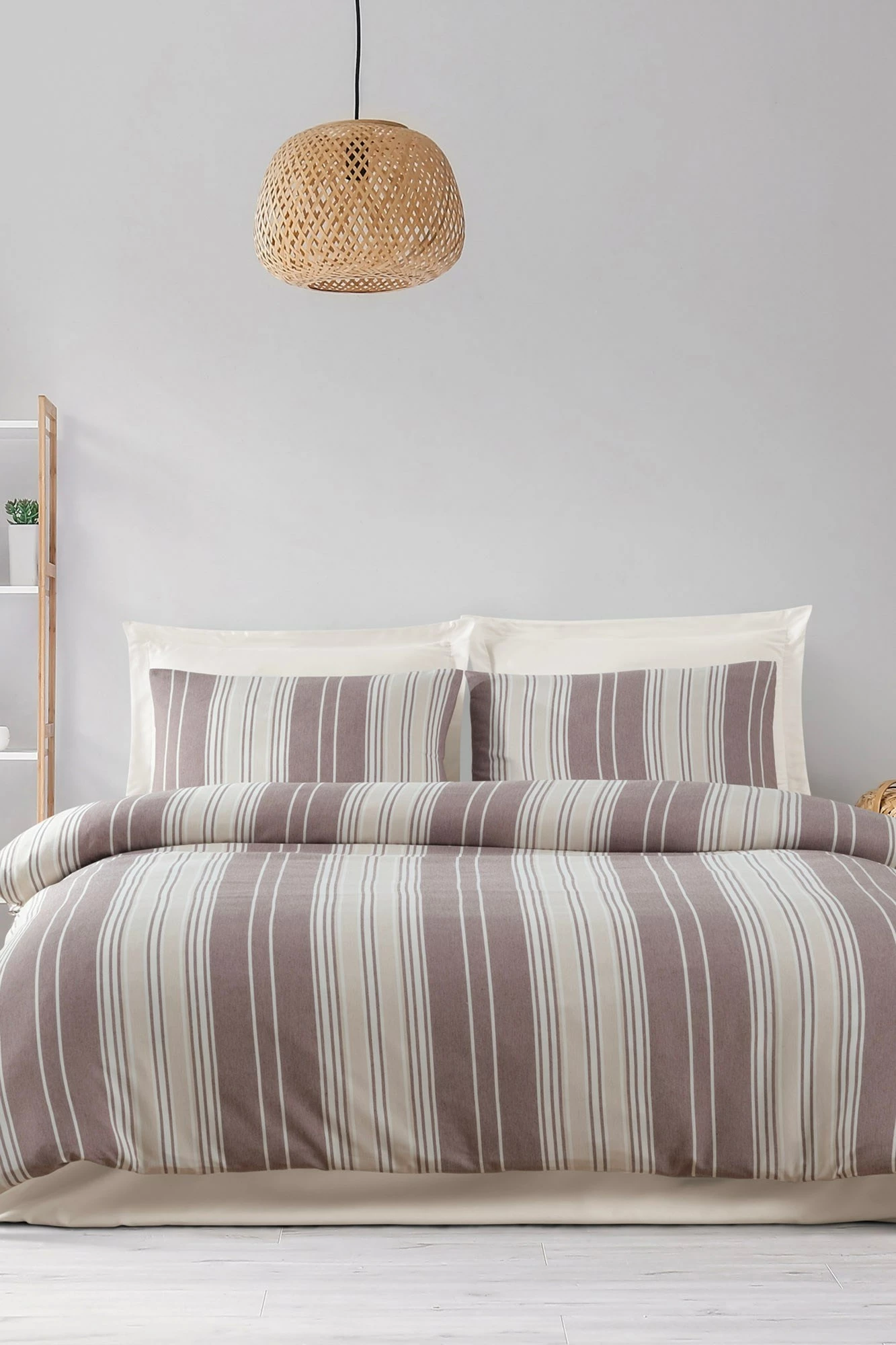 Set mbulesë për jorgan dopio, L'Essentiel Linge de Maison, Lima, kafe-bezhë