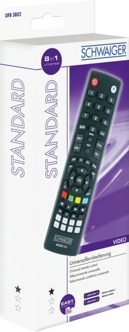 Telekomandë Schwaiger UFB3802533, universal, për DTV/TV, me butona, e zezë