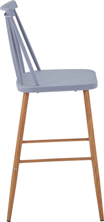 Karrige për bar Aurora I pp, ngjyrë gri - këmbë metali natyrale, 42x47x99cm