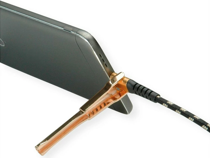 Kabllo ROLINE 11.02.8923 Lightning në USB-A, 1 m, USB 2.0, e zezë/ari