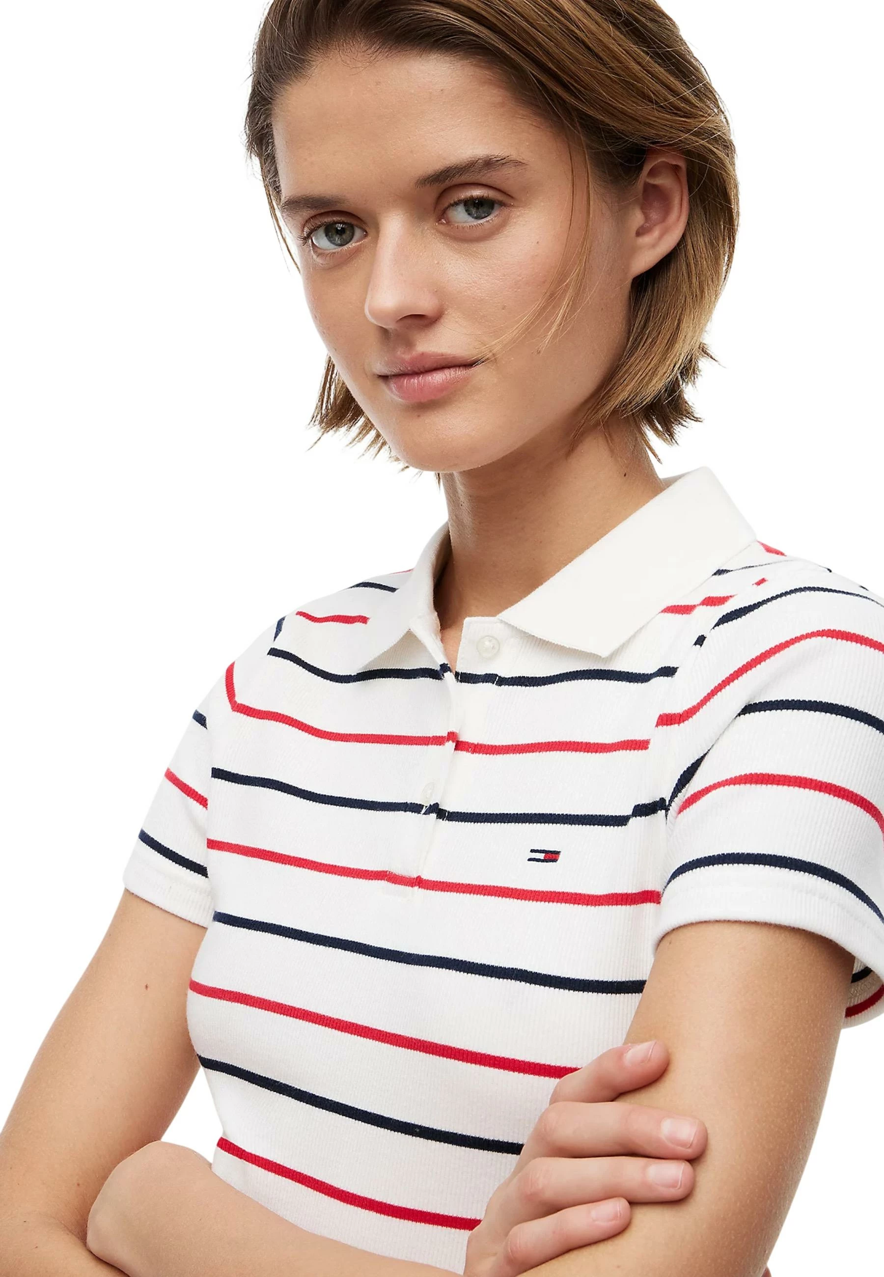Maicë polo Tommy Hilfiger Jeans DW0DW22327 për femra, e bardhë [Madhësia: S]