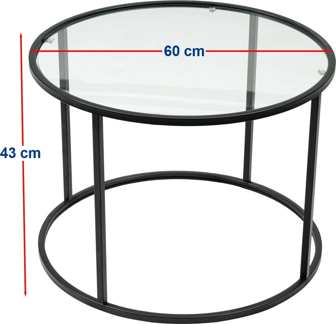 Tavolinë kafeje Hanah Home, Berlin, e zezë, 60cm