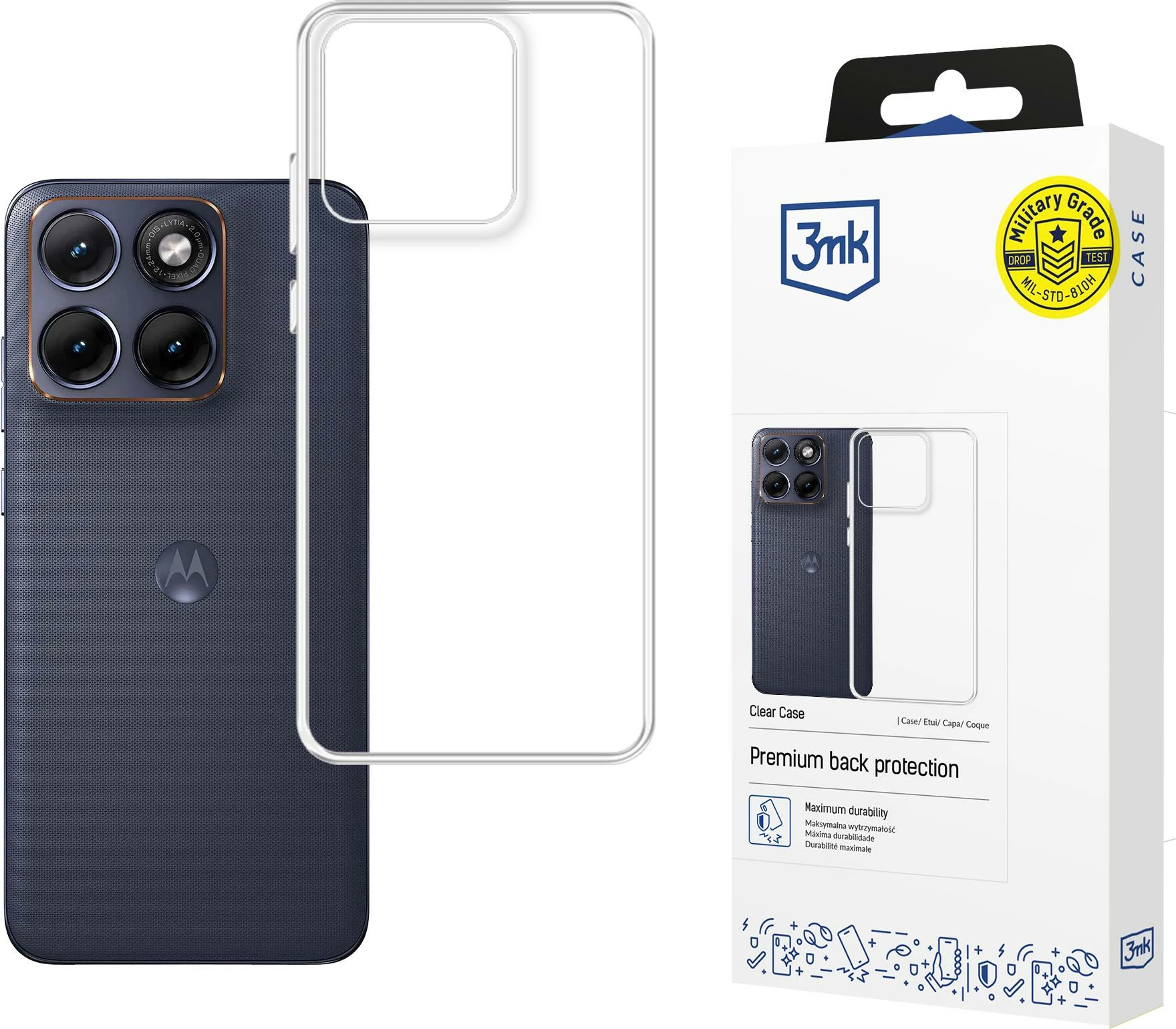 Mbështjellës 3mk Clear Case për Motorola Edge 70 Fusion, transparent, në kuti