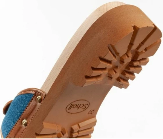 Këpucë për femra Scholl, kafe dhe blu