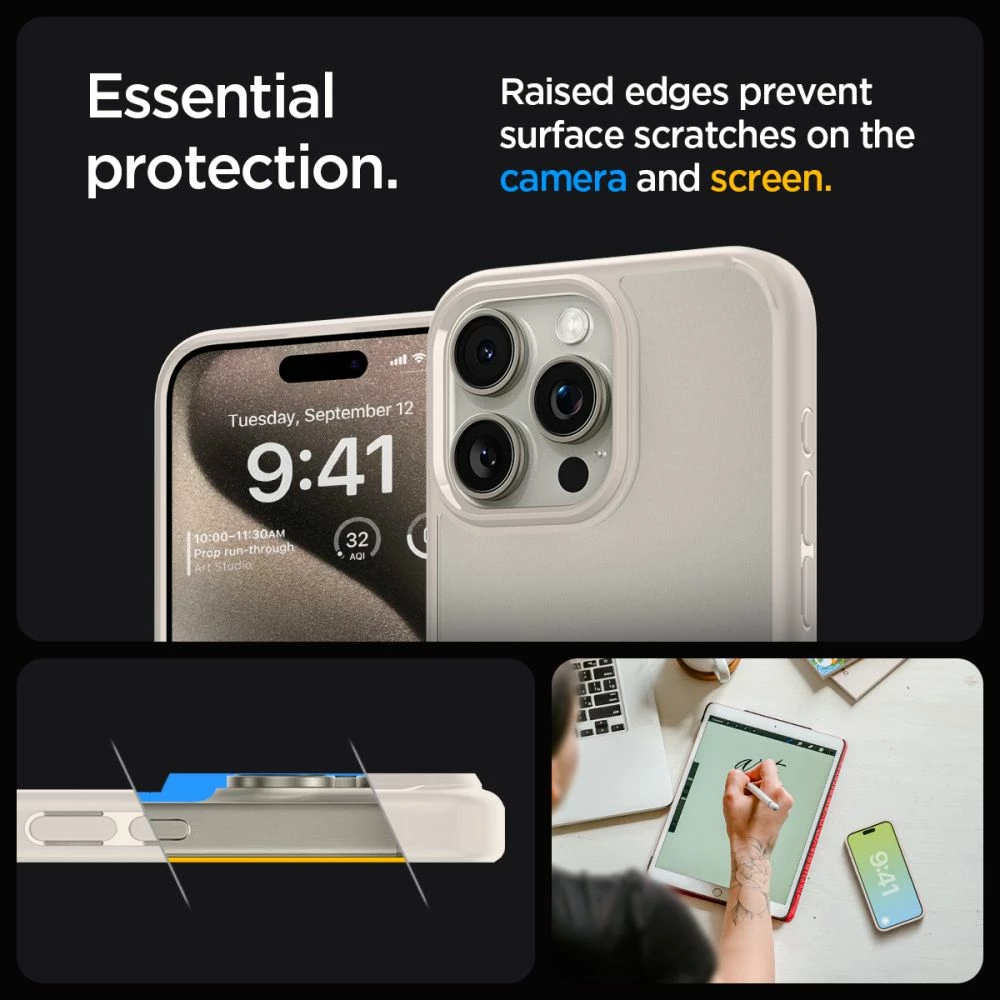 Mbështjellës Spigen Ultra Hybrid për iPhone 15 Pro, Titanic