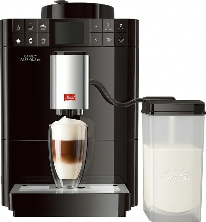 Makinë kafeje automatike Melitta Caffeo Passione F53/1-102, 15 bar, mulli i integrum, enë qumështi, e zezë