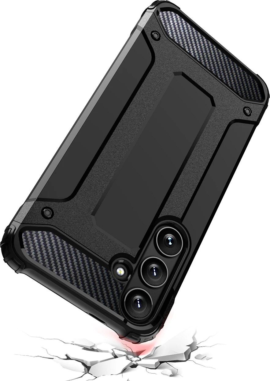 Mbështjellës Hurtel Hybrid Armor për Samsung Galaxy S24 FE, i zi